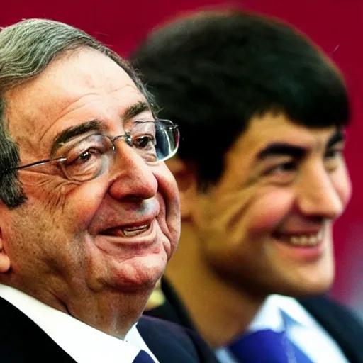Prompt: florentino perez as president of spain together with shin chan