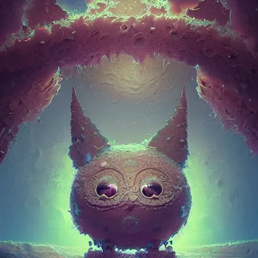 Image similar to fluffy, cute, fractal:: by beeple and James Gilleard and Justin Gerard :: ornate, dynamic, particulate, intricate, elegant, highly detailed, centered, artstation, smooth, sharp focus, octane render, 3d