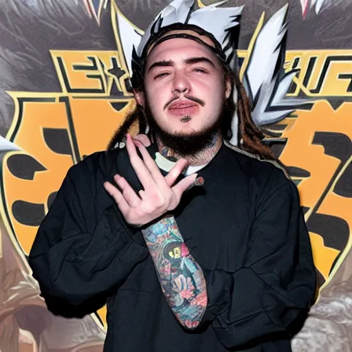 Image similar to post Malone cosplaying as Naruto
