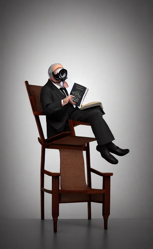 Prompt: old, man, work, vintage suit, sittin, chair, book, gasmask, do, what, we, can, then, leave, it, to, god, non fiction, stability, intricate, elegant, 8 k, uhd, justify content center, artstation, concept art, matte, sharp focus, illustration, consistent, one object content