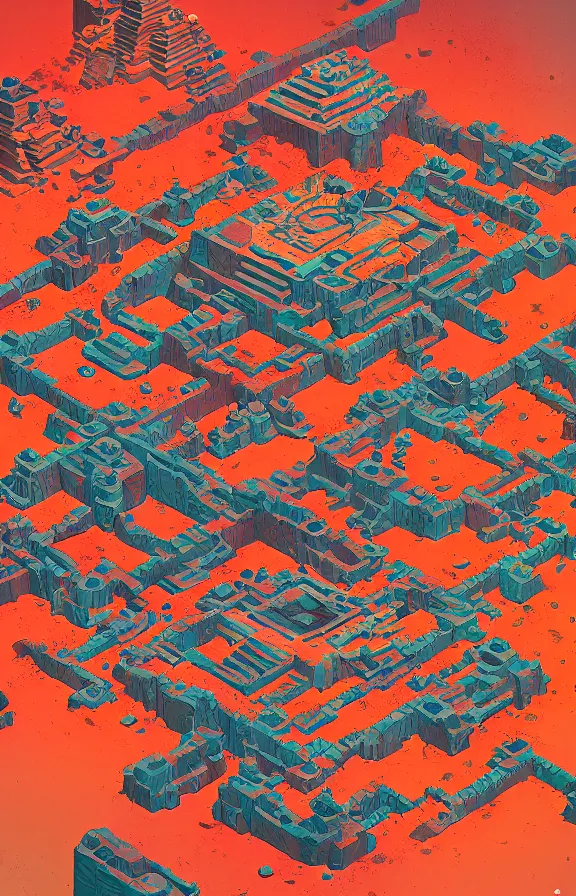 Prompt: mayan artifacts, sharp focus, james gilleard, print, game art