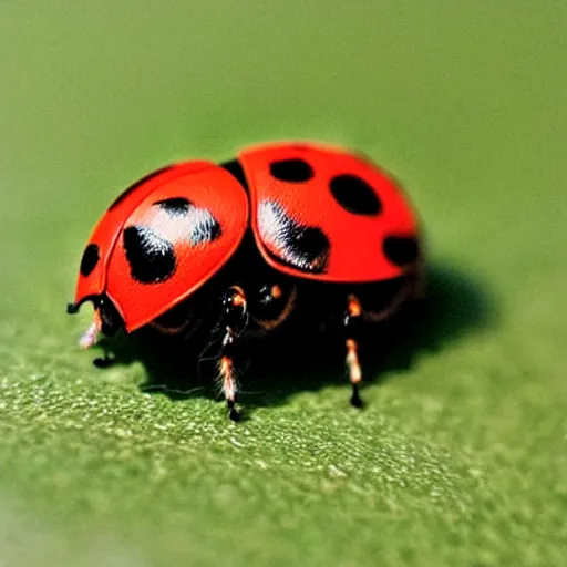 Image similar to a feline ladybug - cat - hybrid, animal photography