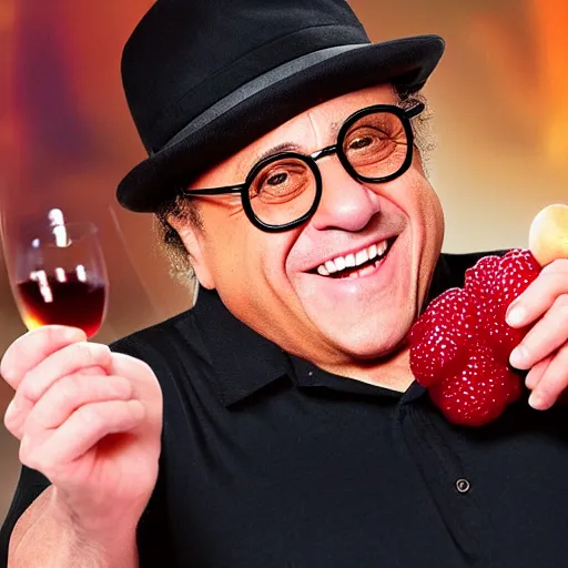 Prompt: danny devito as straw berry