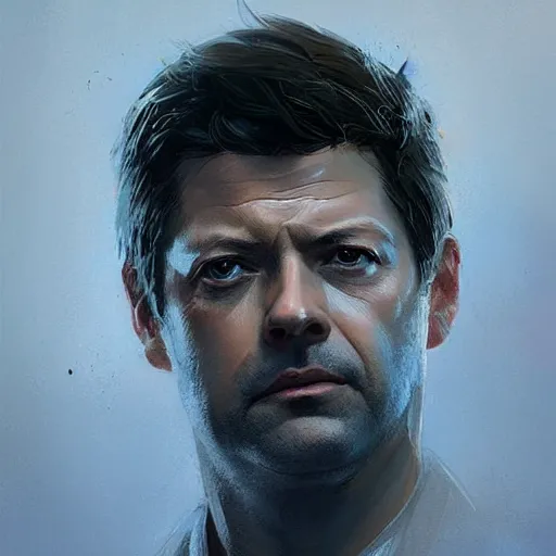 Image similar to “ portrait of misha collins by greg rutkowski, young, attractive, highly detailed portrait, scifi, digital painting, artstation, concept art, smooth, sharp foccus ilustration, artstation hq ”