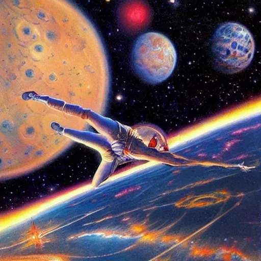 Prompt: Liminal space in outer space by Earl Norem