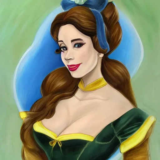 Prompt: beautiful painting of molly jane as belle from beauty and the beast, ultra realistic