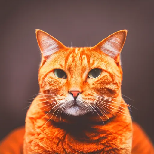 Image similar to photographic portrait of a big orange tabby cat wearing a black wizard hat