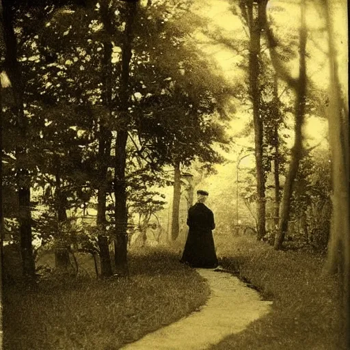 Image similar to shady liminal place, dreamy, 1 9 0 0's photo