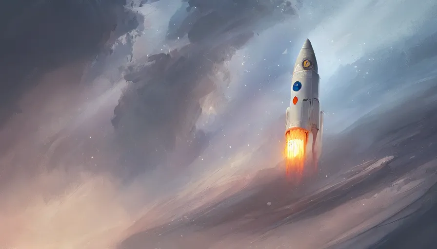 Prompt: concept art by jama jurabaev, space rocket, cinematic shot, trending on artstation, high quality, brush stroke