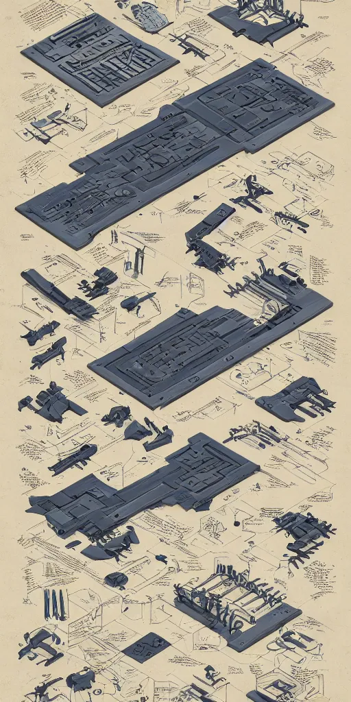 Image similar to robotic cowboy axonometric blueprint, plans, infographic, poster, westworld, year 1850