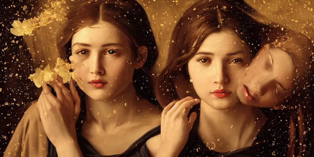 Image similar to beautiful oil matte portrait painting, women caught in a flower petal rain at the sahara desert, wonderful masterpiece highly detailed, beautiful cinematic light deep focus, elegant, digital painting, smooth, sharp focus, golden ratio, dramatic illumination, ultra realistic, 8 k, art by artemisia lomi gentileschi and caravaggio