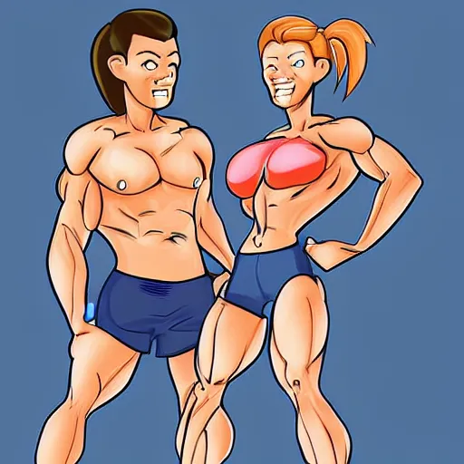 Prompt: muscular Karen asking for the manager, Detailed Digital art, caricature