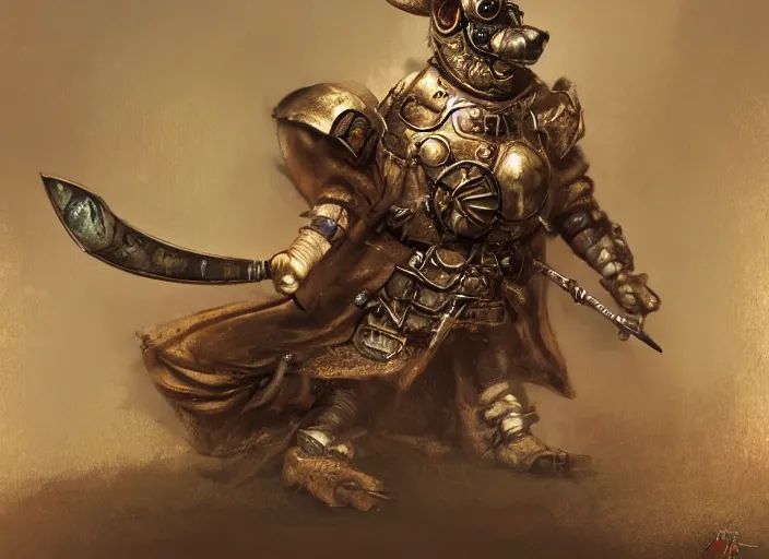 Image similar to ashigaru steampunk mouse, lacquered armor, polearm glaive, cute but determined, hard focus, art station, by jessica rossier and brian froud, cinematic