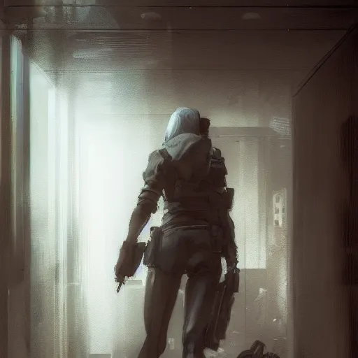 Prompt: Extremely Detailed and Full Portrait scene of a isolated motel hallway by Akihito Yoshitomi AND Yoji Shinkawa AND Greg Rutkowski, Mark Arian trending on artstation.