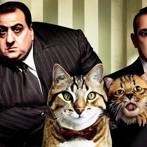 Prompt: the sopranos but they are cats