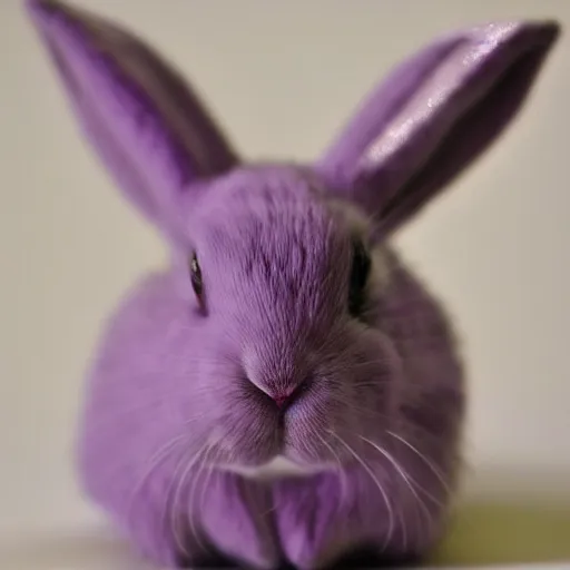 Prompt: extremely cute purple rabbit