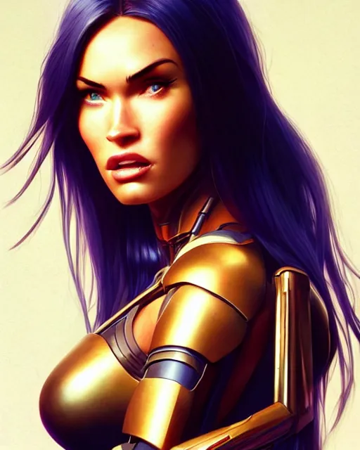 Image similar to weta disney pixar movie still portrait photo of megan fox as cyborg woman by pixar, by weta, wlop, ilya kuvshinov, rossdraws, artgerm, maxim cover, latex, sweaty, iridescent, bright morning, anime, liosh, mucha