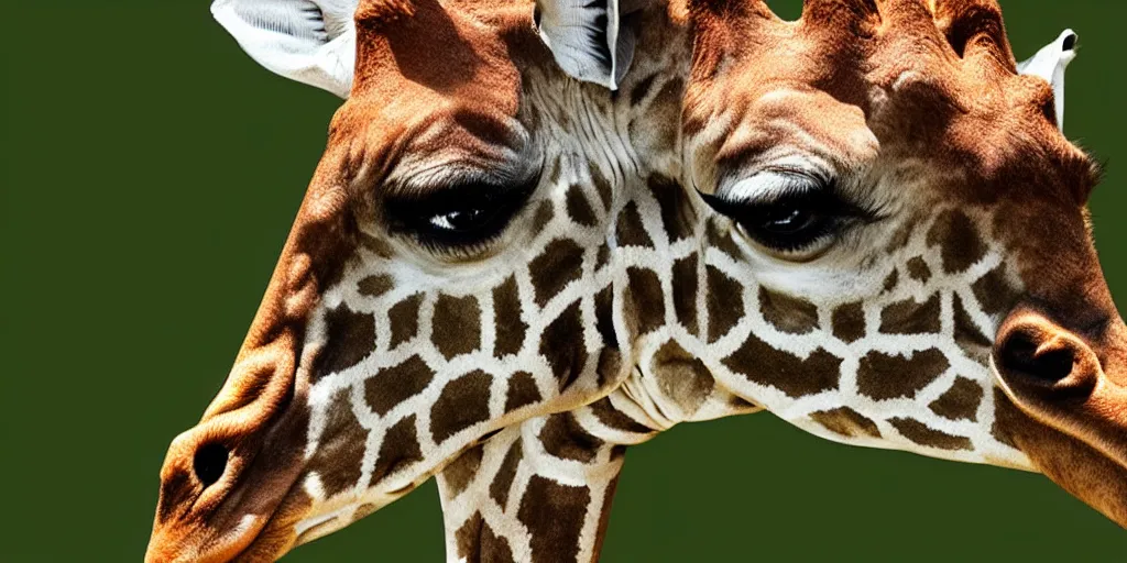 Prompt: a giraffe with a short neck, photorealistic