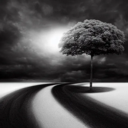 Image similar to surreal dream, award winning black and white photography, illusion