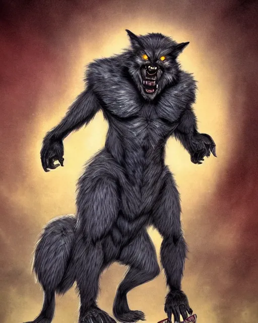 Image similar to character art of a werewolf, by ron spencer.