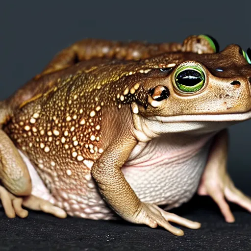 Image similar to macro hyper-realistic hypnotoad Futurama