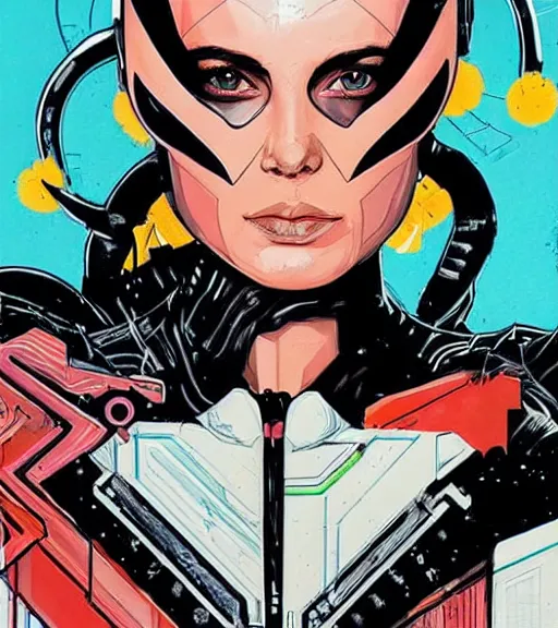 Image similar to portrait of a female alien, by DC comics and Sandra Chevrier