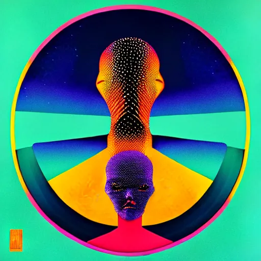 Image similar to album cover design design depicting an alien abduction, by jonathan zawada, pi - slices, and tristan eaton, digital art