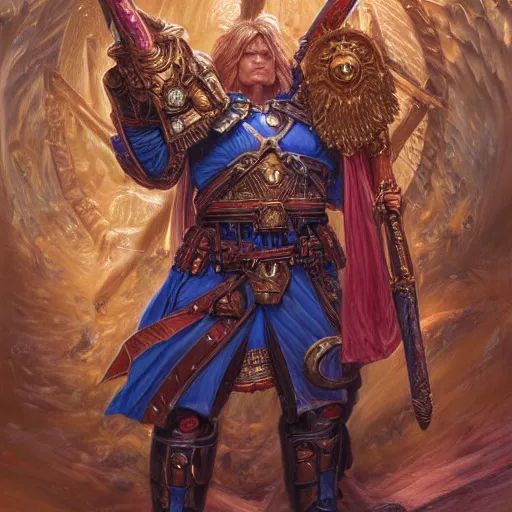 Prompt: The God Emperor of Mankind as a fantasy D&D character, portrait art by Donato Giancola and James Gurney, digital art, trending on artstation