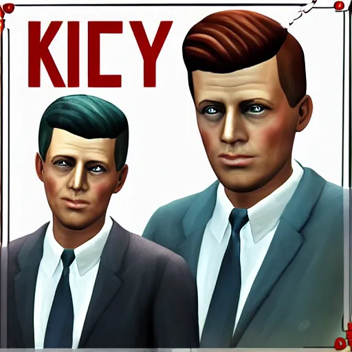 Image similar to jfk as a sims character