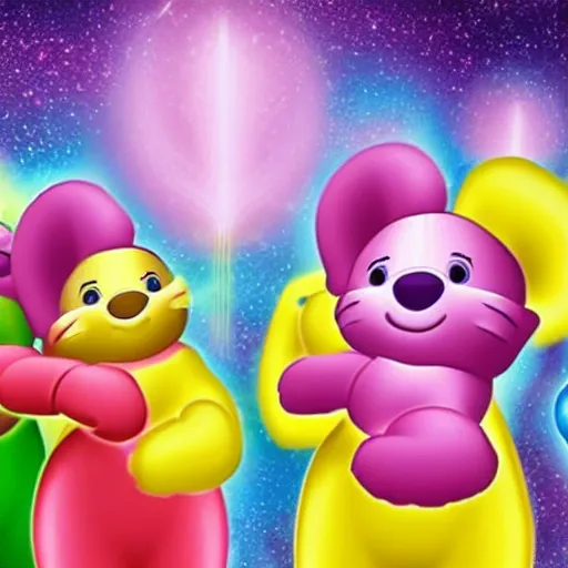 Prompt: Care Bear Teletubbies