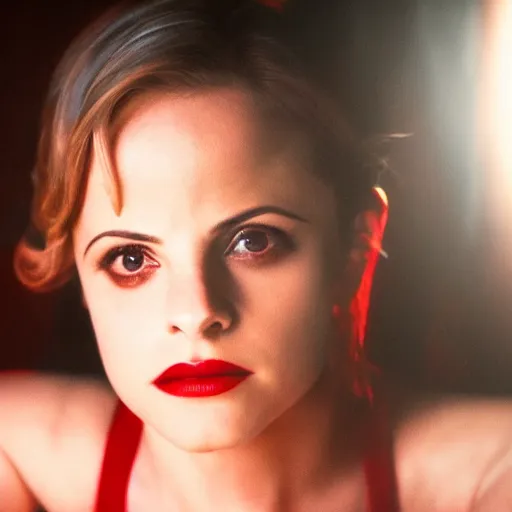 Image similar to a film still of mena suvari in the movie twin peaks in the red room, cinematic lighting, high resolution, 4 k