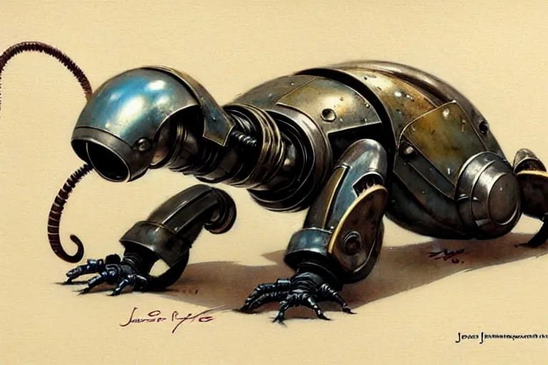 Image similar to ( ( ( ( ( 1 9 5 0 s retro future robot scorpion. muted colors. ) ) ) ) ) by jean - baptiste monge!!!!!!!!!!!!!!!!!!!!!!!!!!!!!!