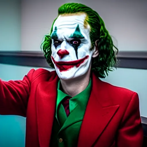Image similar to film still of Ben Shapiro as joker in the new Joker movie