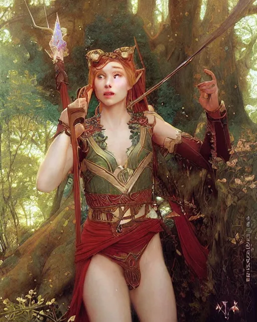 Prompt: a beautiful elf princess by Edgar Maxence and Ross Tran and Michael Whelan