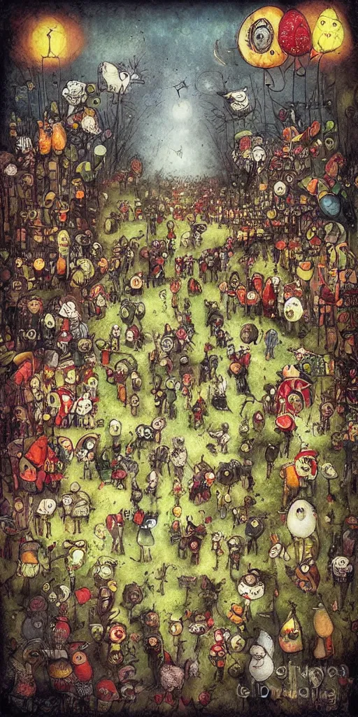 Prompt: a thanksgiving parade by alexander jansson