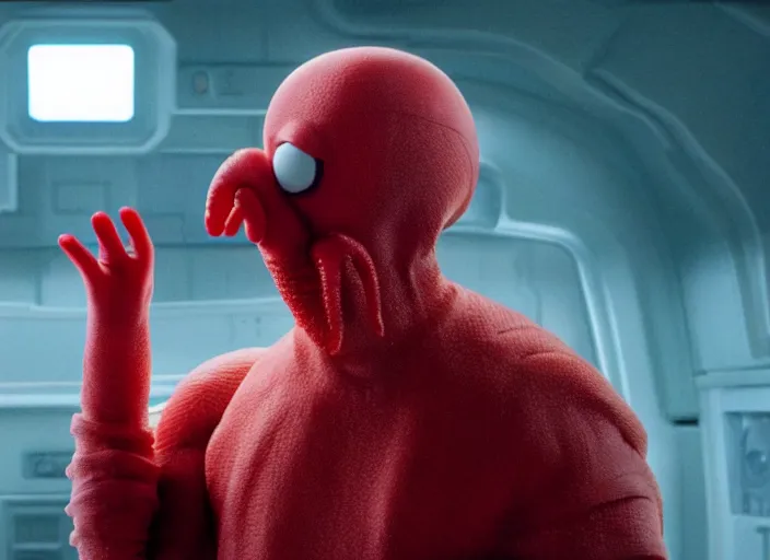 Image similar to film still of zoidberg in the new scifi movie, 4 k