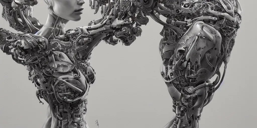 Image similar to hyperrealistic photography of a highly detailed and symmetrical gorgeous cyborg female replacing her knee, in the style of beth cavener, jin kagetsu, james jean and wlop, highly detailed, face symmetry, westworld opening scene, masterpiece, award - winning, sharp focus, intricate concept art, ambient lighting, 8 k, artstation