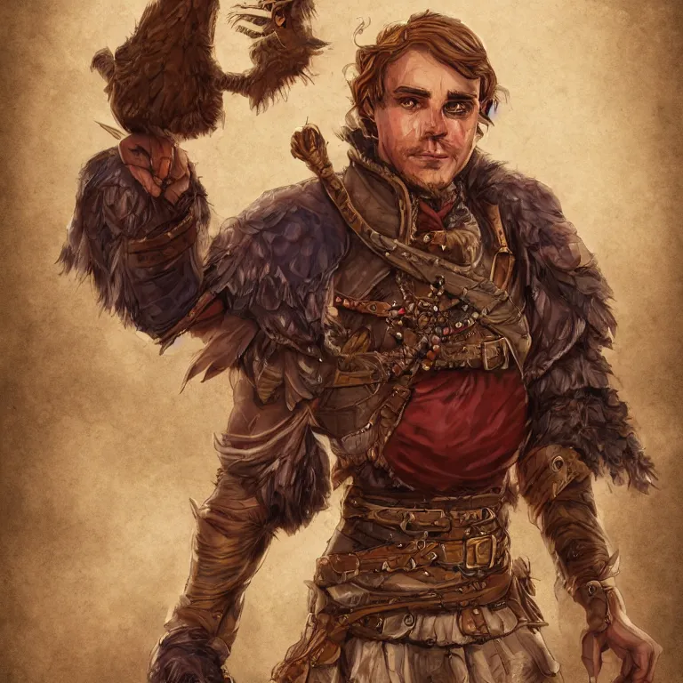 Image similar to Dungeons & Dragons, Commoner, Farmer, Character Portrait, Digital Art, Highly Detailed