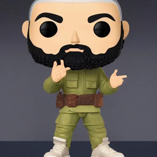 Image similar to Osama bin Laden as a Funko Pop, studio lighting, sharp focus, good detail,