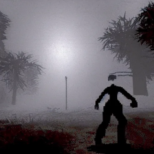 Image similar to john carpenter's the fog as a ps 1 survival horror game developed by team silent