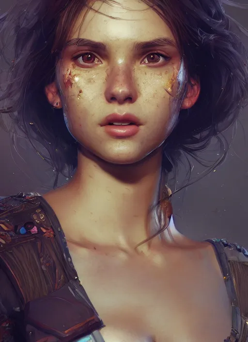 Image similar to girl portrait, hyper detailed, digital art, trending in artstation, cinematic lighting, studio quality, smooth render, unreal engine 5 rendered, octane rendered, art style by klimt and nixeu and ian sprigger and wlop and krenz cushart.