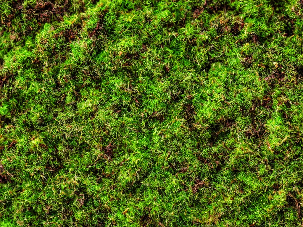 Prompt: a clouse-up moss, flora world, macro world