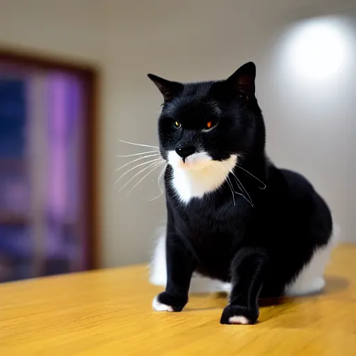 Image similar to tuxedo cat, juijitsu High Definition detail, 8K