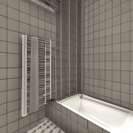 Image similar to isometric style bathroom, modern, 3 d render