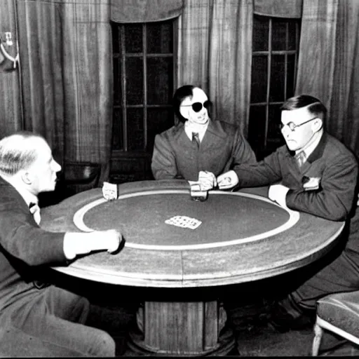 Image similar to harry potter and adolf hitler playing poker