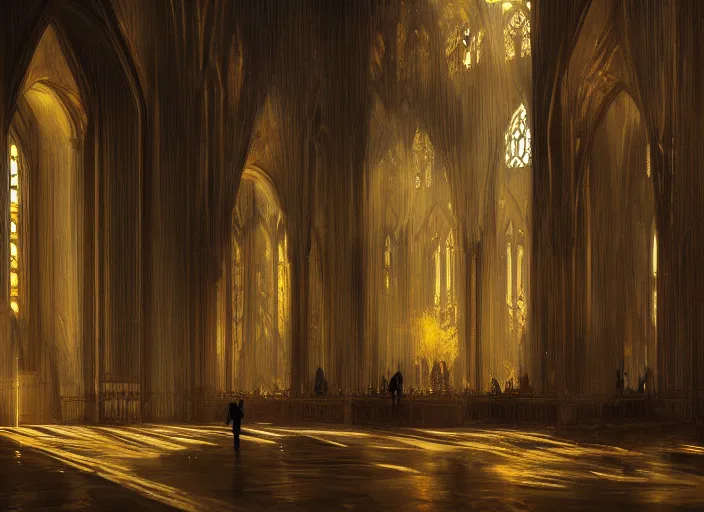 Prompt: the rich house burns all in gold volumetric lighting, digital painting, highly detailed, artstation, sharp focus, illustration, concept art, ruan jia, steve mccurry, amazing composition, gothic arch frame