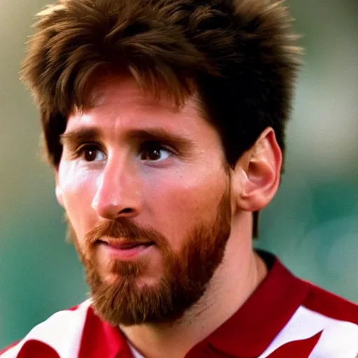 Prompt: a photograph still of Messi starring in a 1990s sitcom, 15mm