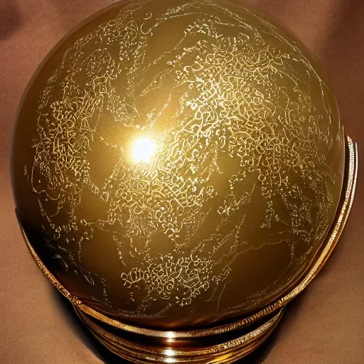 Prompt: a golden sphere handpainted, hyper detailed
