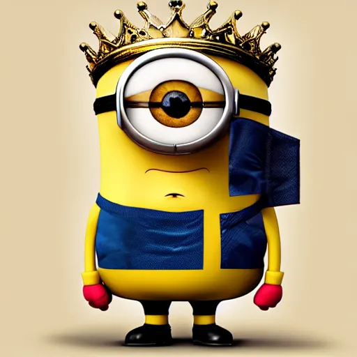 Image similar to A royal portrait of a King Minion from the movie Minions, digital art, 4k, 8k, trending on Artstation