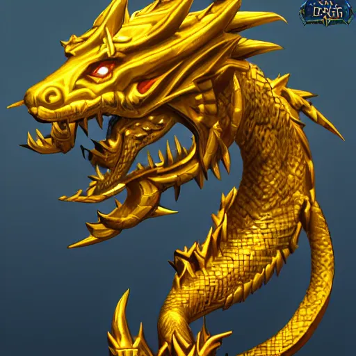 Image similar to Golden dragon from world of warcraft